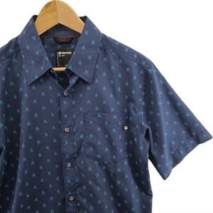 Marmot Casual Button Down Tee T-Shirt Hiking Outdoor Recycled Polyester Blue